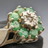 British Vintage Jewelry Emerald & Diamond Sterling Silver Ring